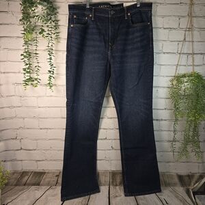 American Eagle Outfitters Dark Blue Slim Bootcut Jeans Airflex Mens 36x32 NWT